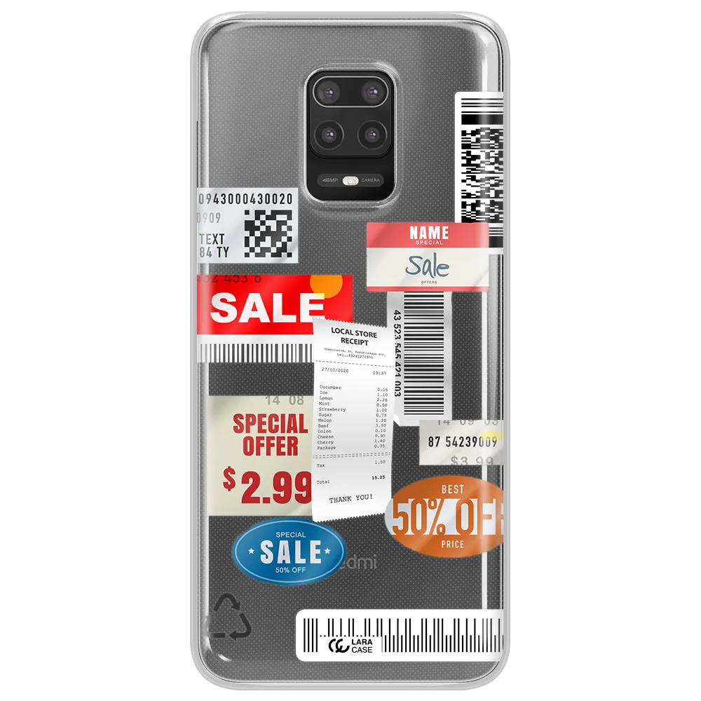 Sale Stickers Xiaomi Note 9S Clear TPU Case