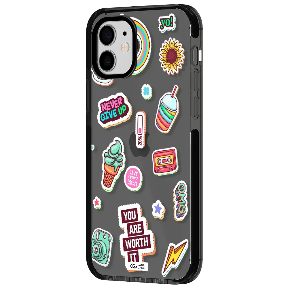 Summer Stickers Apple iPhone 11 impact Smoke Black Case