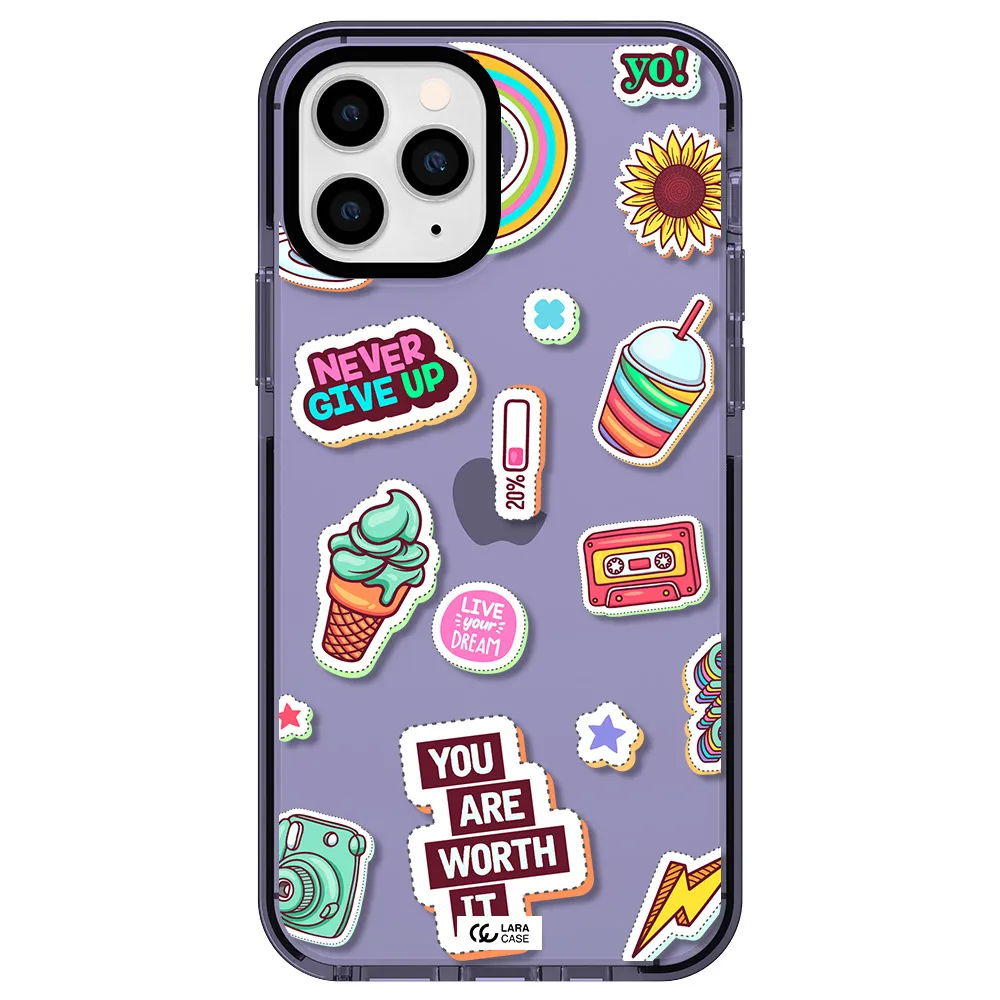 Summer Stickers Apple iPhone 11 pro impact Lilac Case