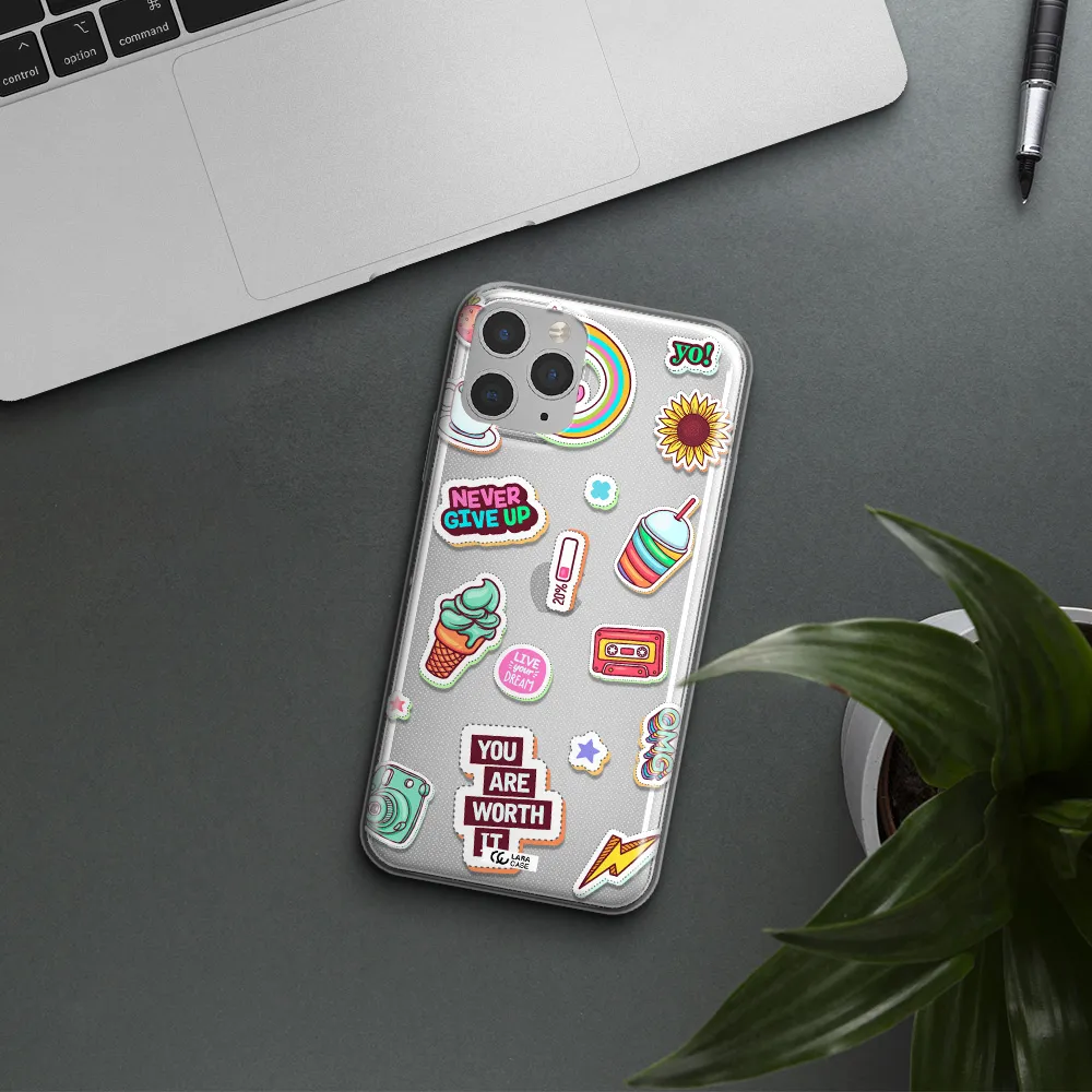 Summer Stickers Apple iPhone 11 pro max Clear TPU Case