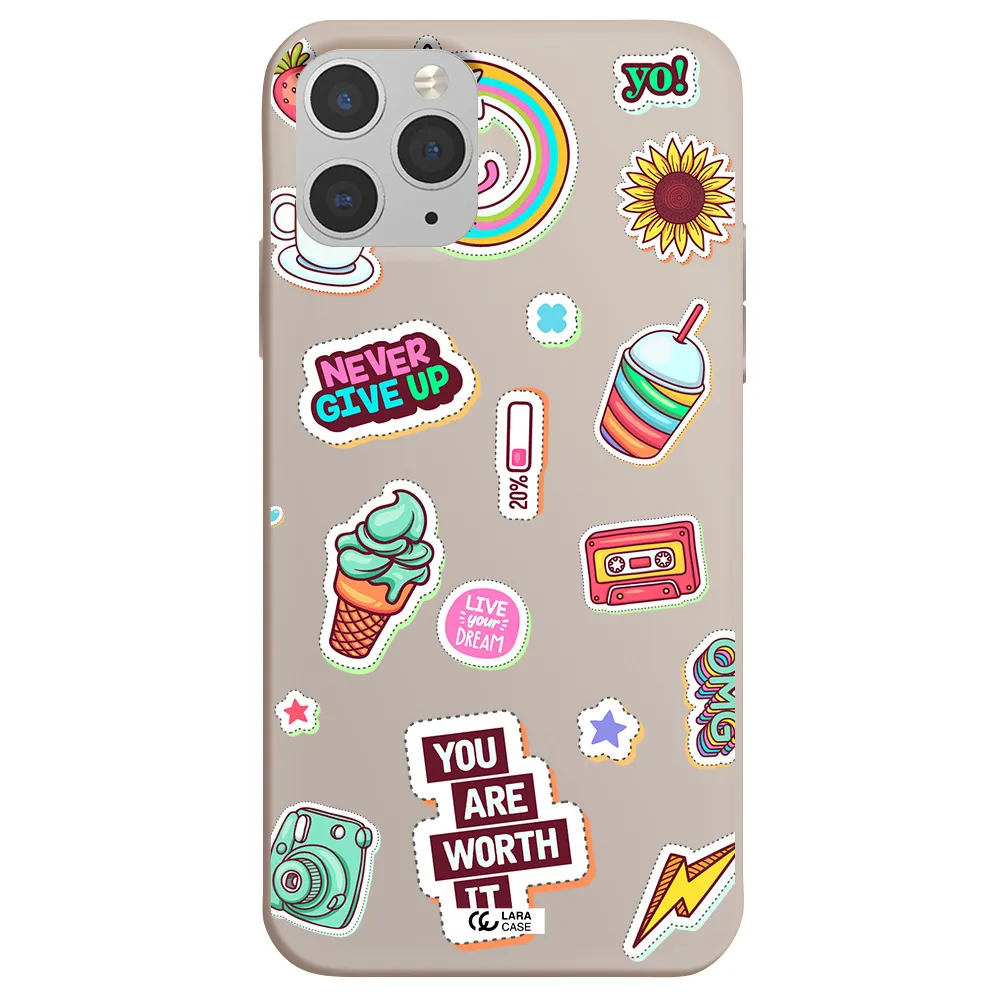 Summer Stickers Apple iPhone 11 pro Silicone Stone Case