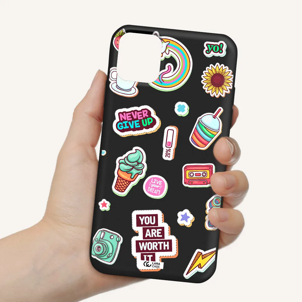 Summer Stickers Apple iPhone 11 Silicone black Case