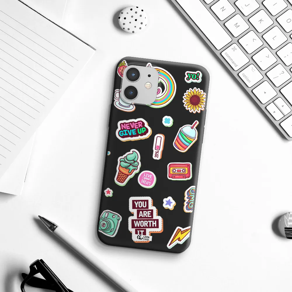 Summer Stickers Apple iPhone 12 mini Silicone black Case