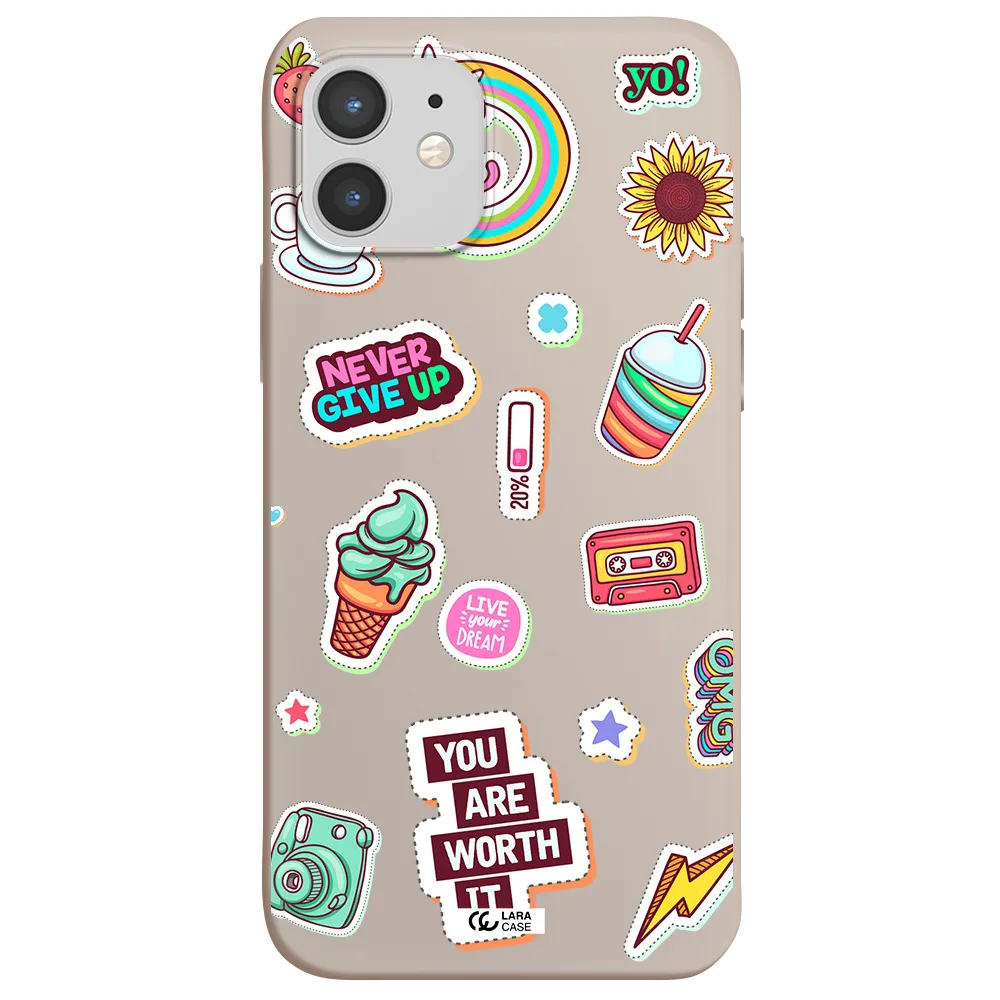 Summer Stickers Apple iPhone 12 mini Silicone Stone Case