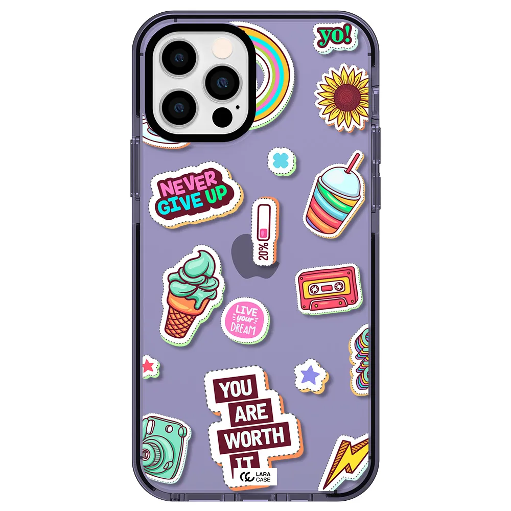 Summer Stickers Apple iPhone 12 pro impact Lilac Case