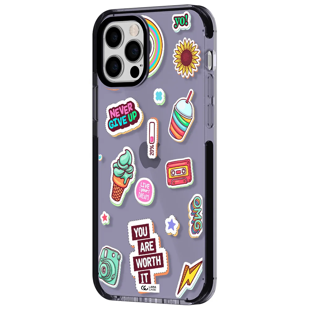 Summer Stickers Apple iPhone 12 pro impact Lilac Case