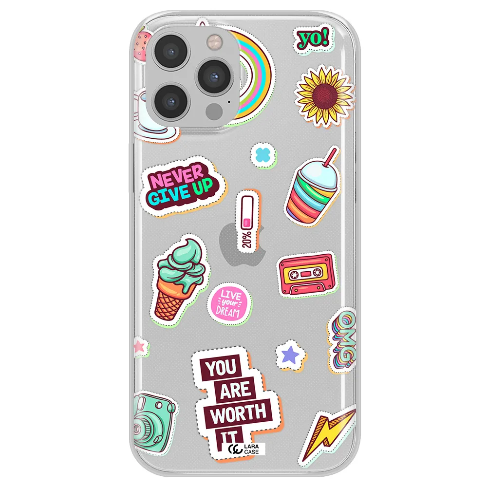 Summer Stickers Apple iPhone 12 pro max Clear TPU Case