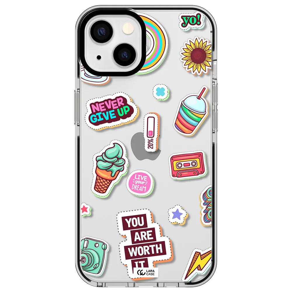 Summer Stickers Apple iPhone 13 impact black border Case