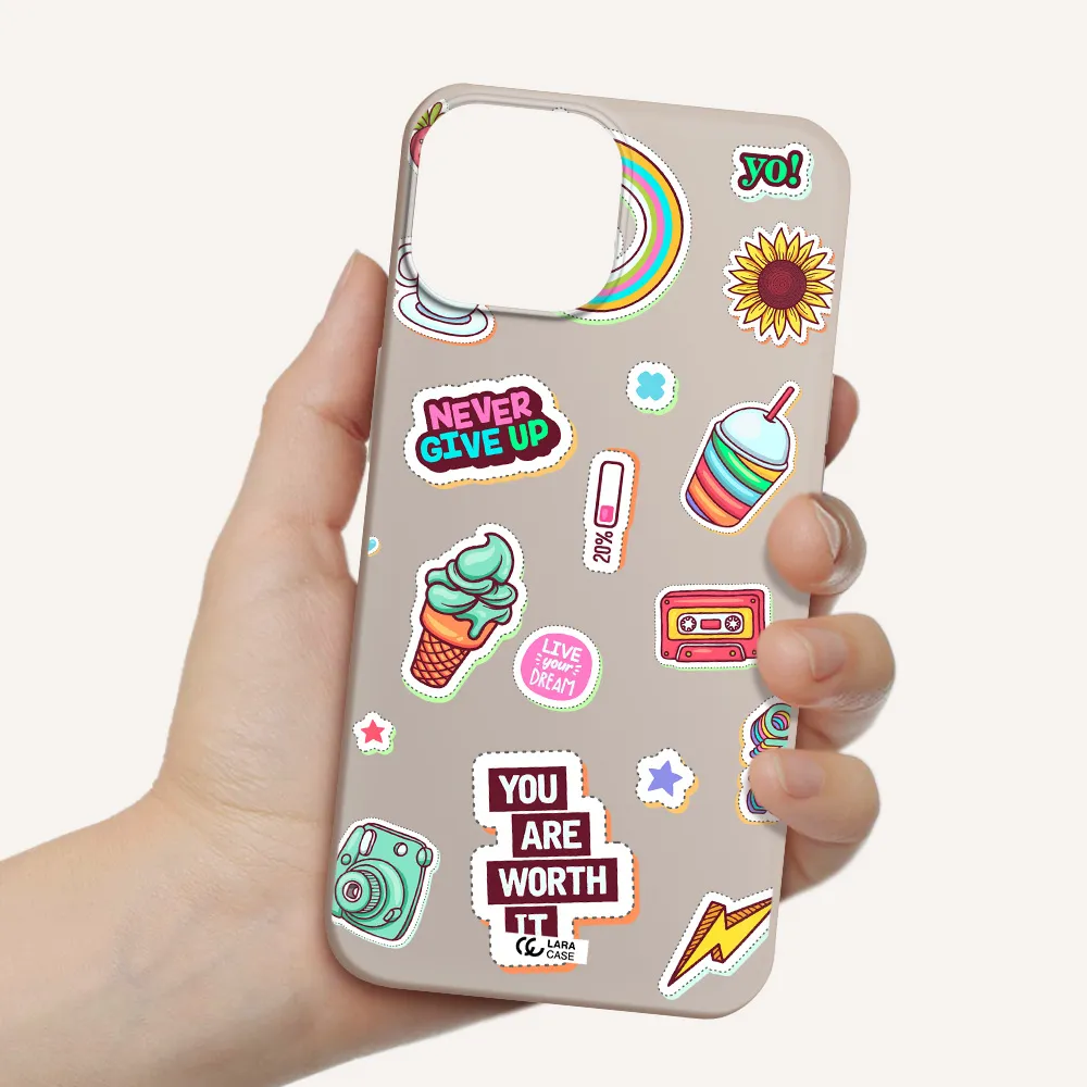 Summer Stickers Apple iPhone 13 mini Silicone Stone Case