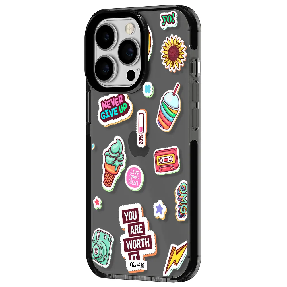 Summer Stickers Apple iPhone 13 Pro impact Smoke Black Case