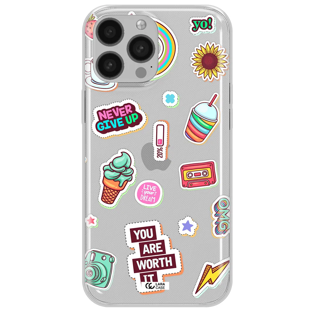 Summer Stickers Apple iPhone 13 Pro Max Clear TPU Case