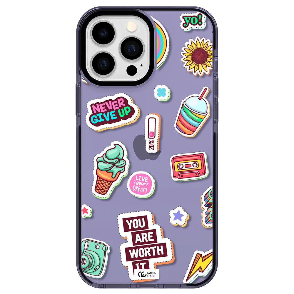 Summer Stickers Apple iPhone 13 Pro Max impact Lilac Case