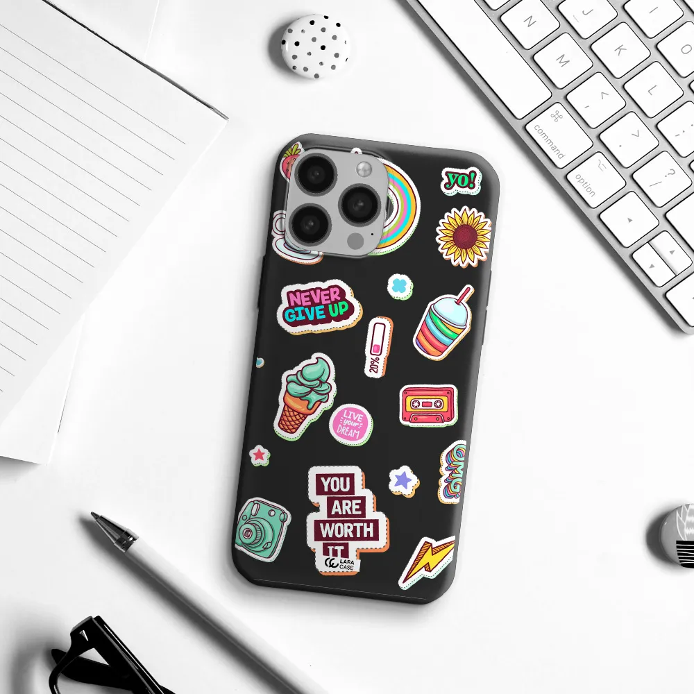 Summer Stickers Apple iPhone 13 Pro Silicone black Case