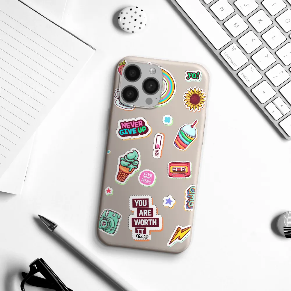 Summer Stickers Apple iPhone 13 Pro Silicone Stone Case