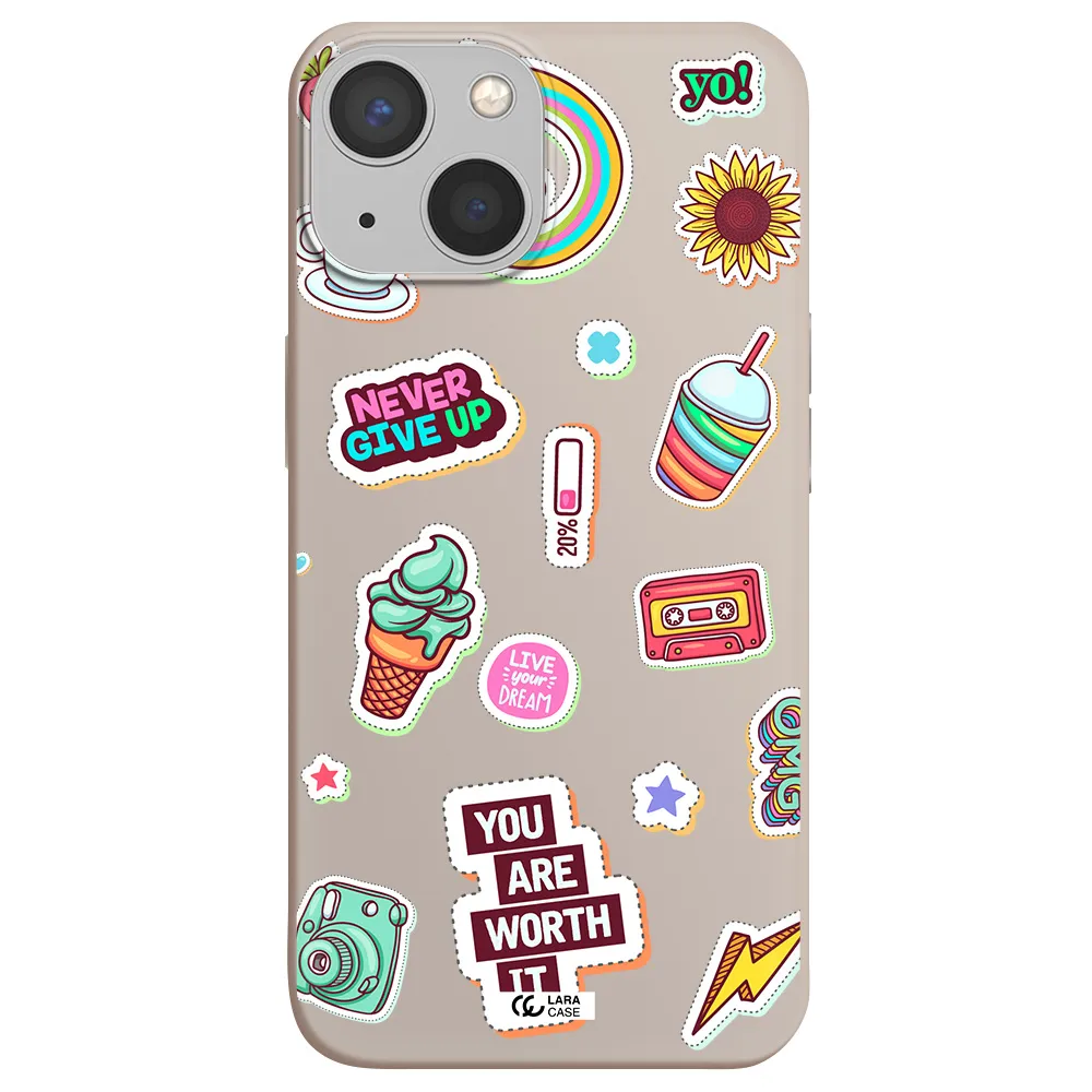 Summer Stickers Apple iPhone 13 Silicone Stone Case
