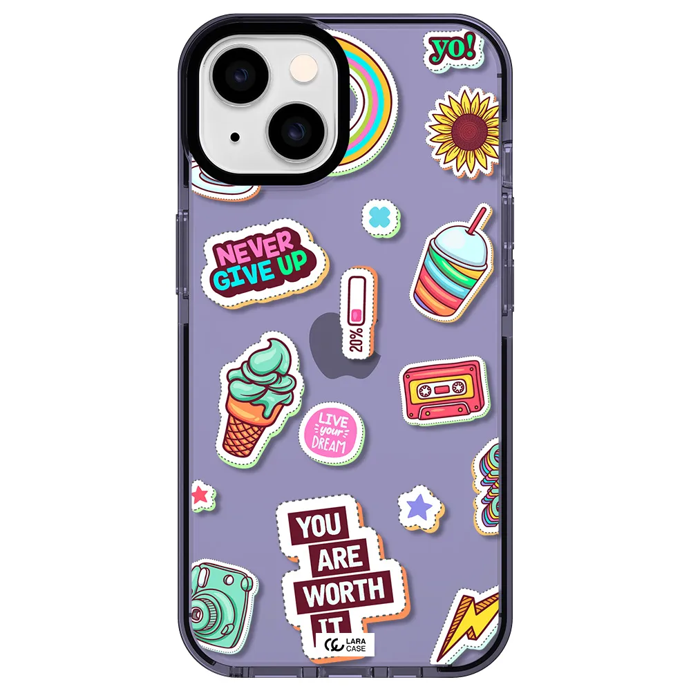Summer Stickers Apple iPhone 14 impact Lilac Case