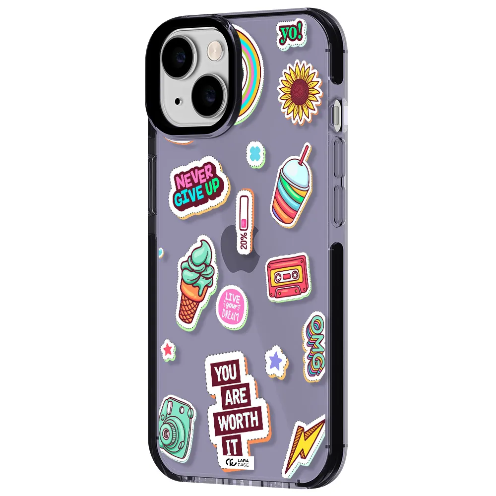 Summer Stickers Apple iPhone 14 impact Lilac Case