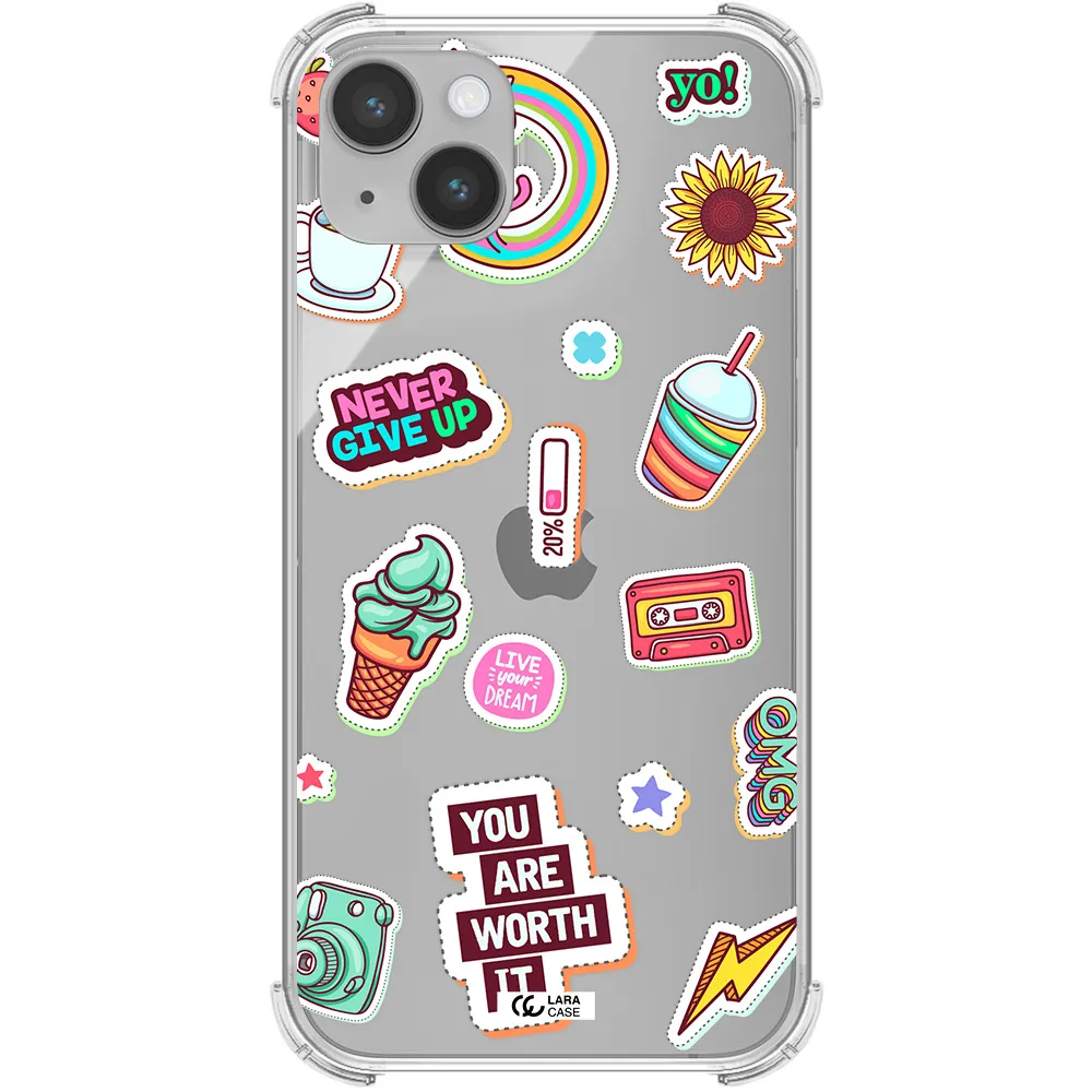 Summer Stickers Apple iPhone 14 plus Clear PC Case