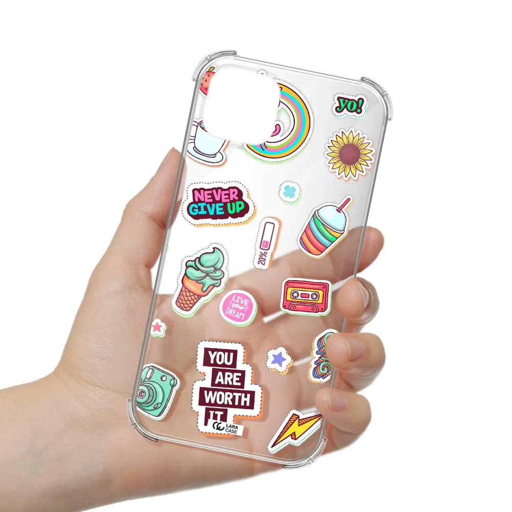 Summer Stickers Apple iPhone 14 plus Clear PC Case
