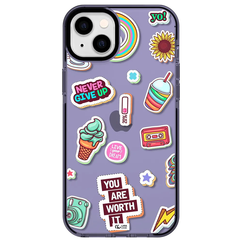 Summer Stickers Apple iPhone 14 plus impact Lilac Case