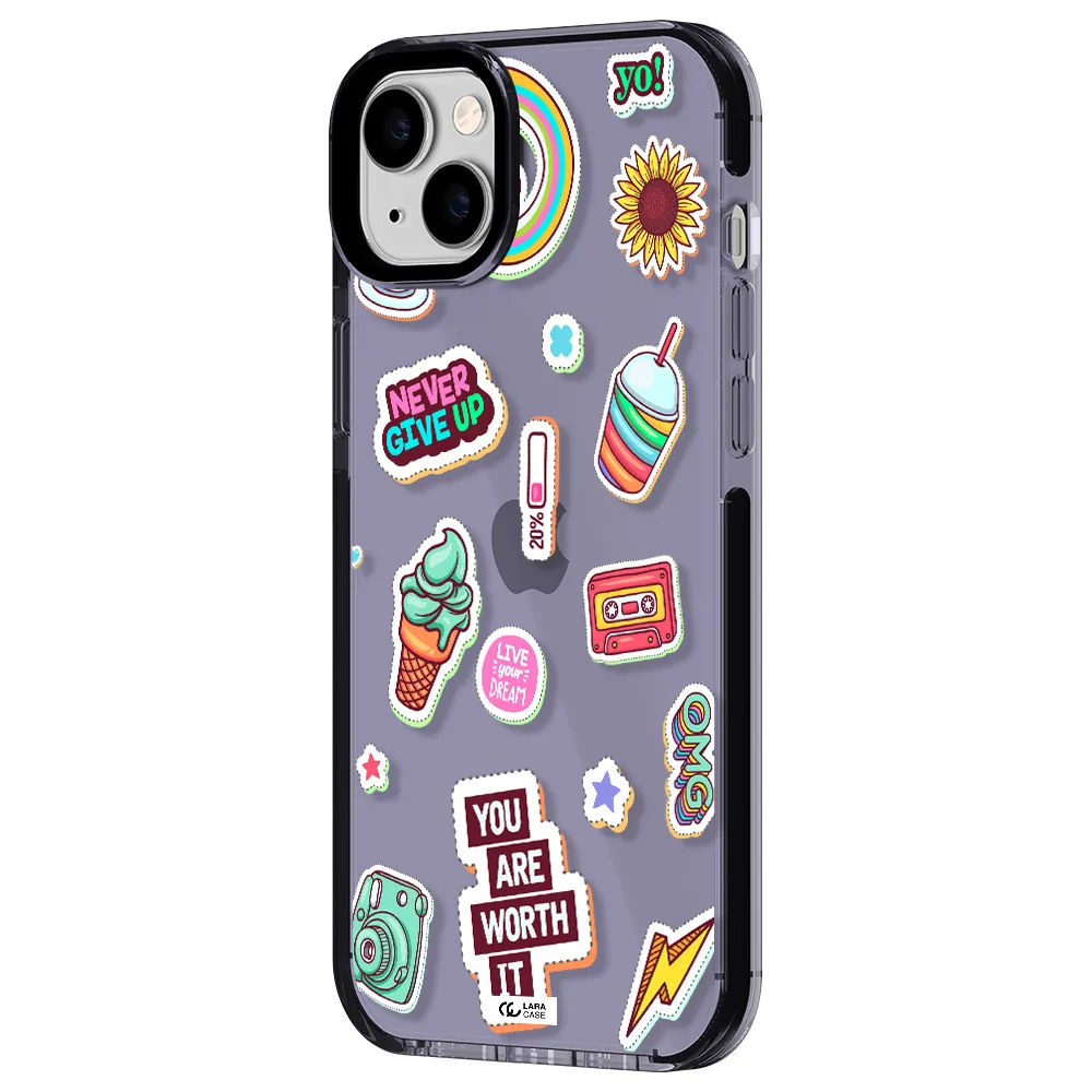 Summer Stickers Apple iPhone 14 plus impact Lilac Case