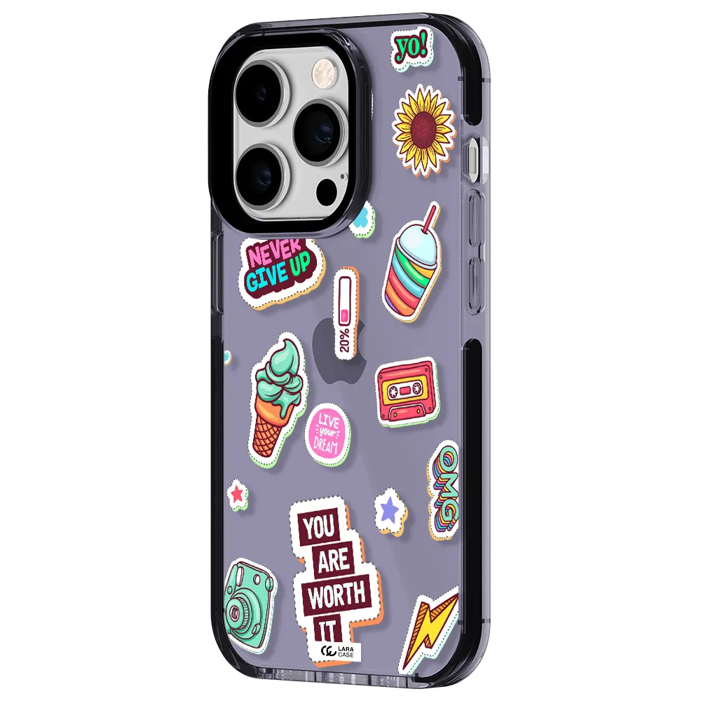 Summer Stickers Apple iPhone 14 pro impact Lilac Case