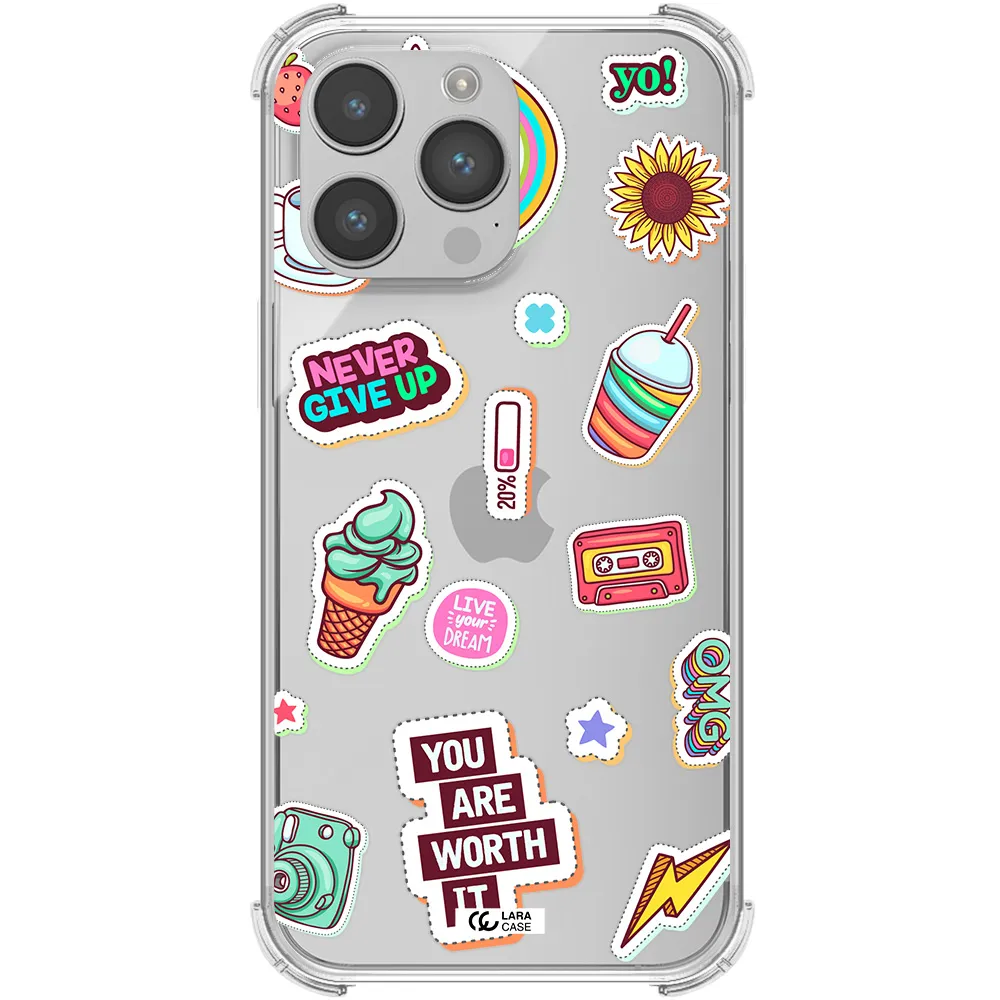 Summer Stickers Apple iPhone 14 pro max Clear PC Case