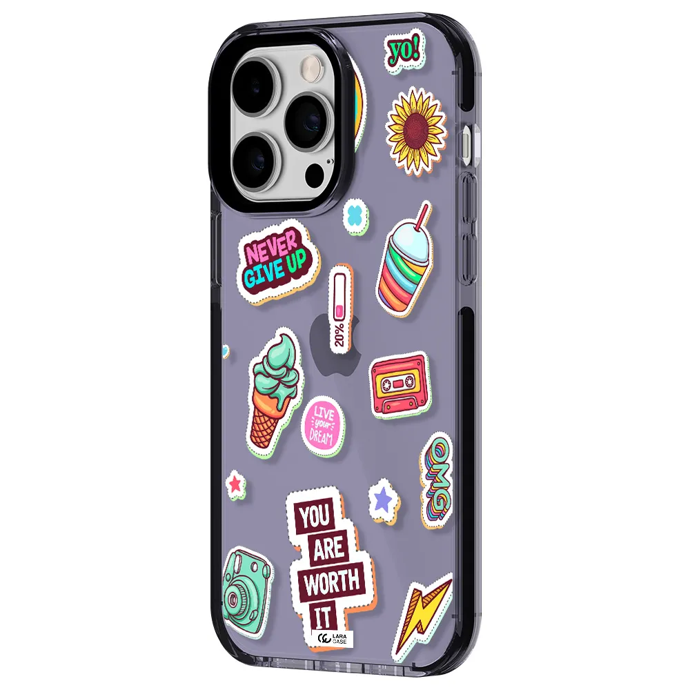 Summer Stickers Apple iPhone 14 pro max impact Lilac Case