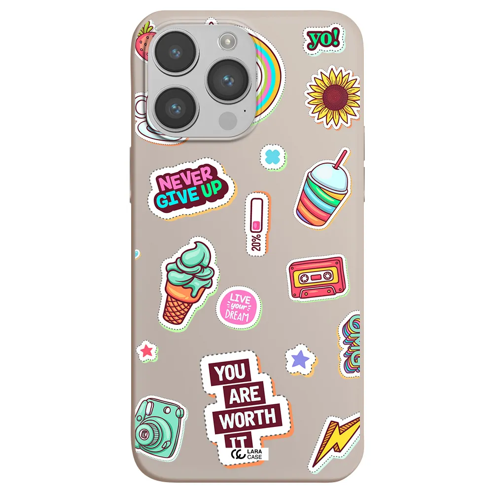 Summer Stickers Apple iPhone 14 pro Silicone Stone Case