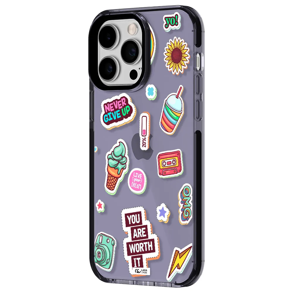 Summer Stickers Apple iPhone 15 Pro impact Lilac Case