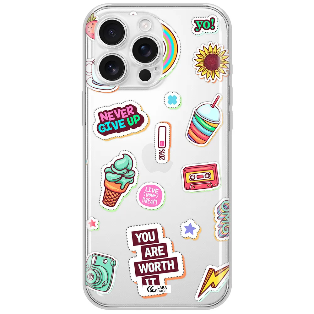 Summer Stickers Apple Iphone 16 Pro Max Clear Tpu Case