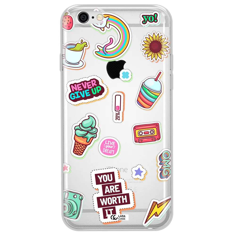 Summer Stickers Apple iPhone 6 Clear TPU Case