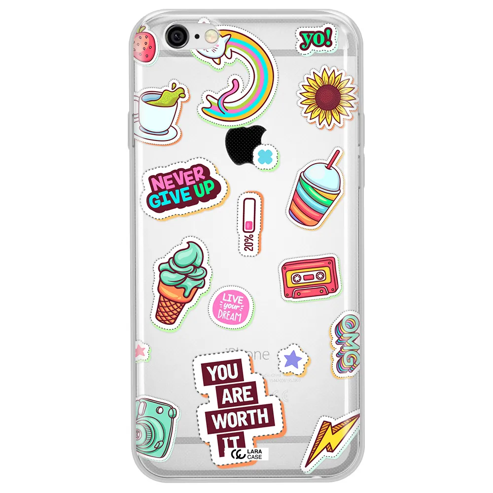 Summer Stickers Apple iPhone 6 plus Clear TPU Case