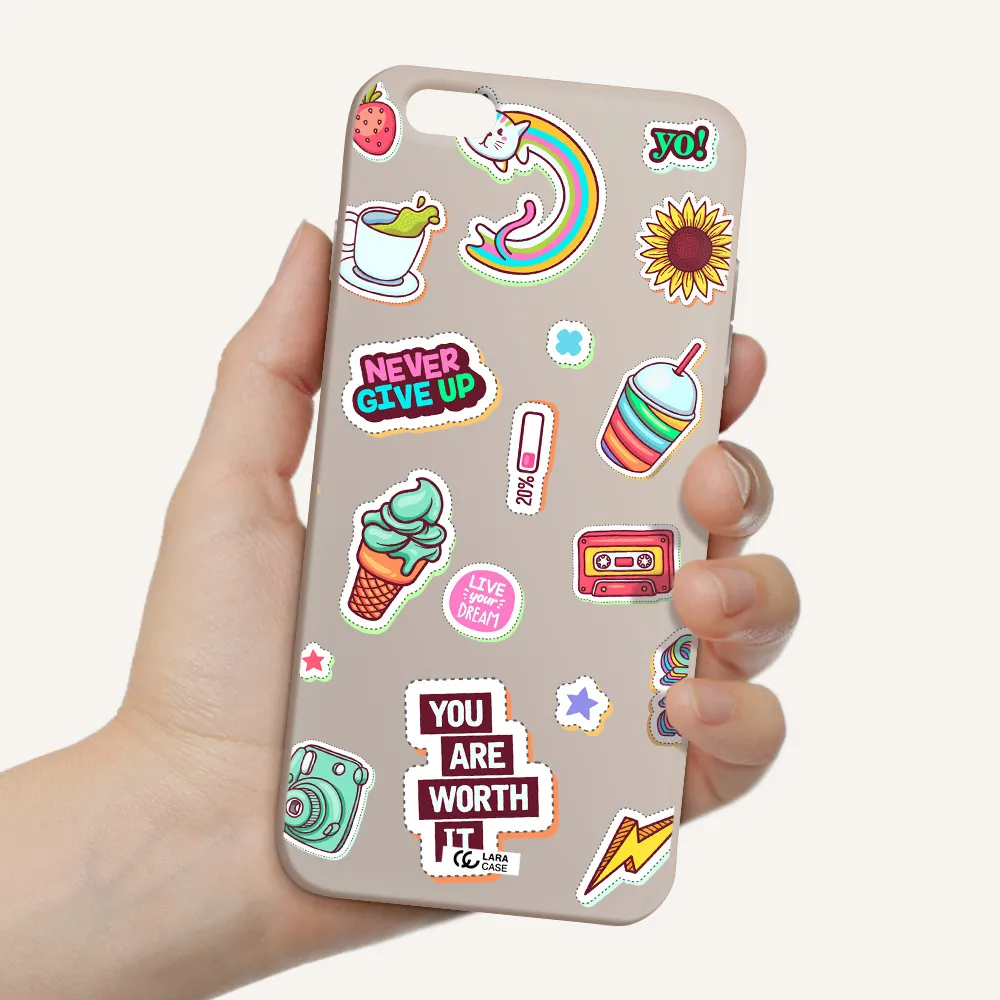 Summer Stickers Apple iPhone 6 plus Silicone Stone Case