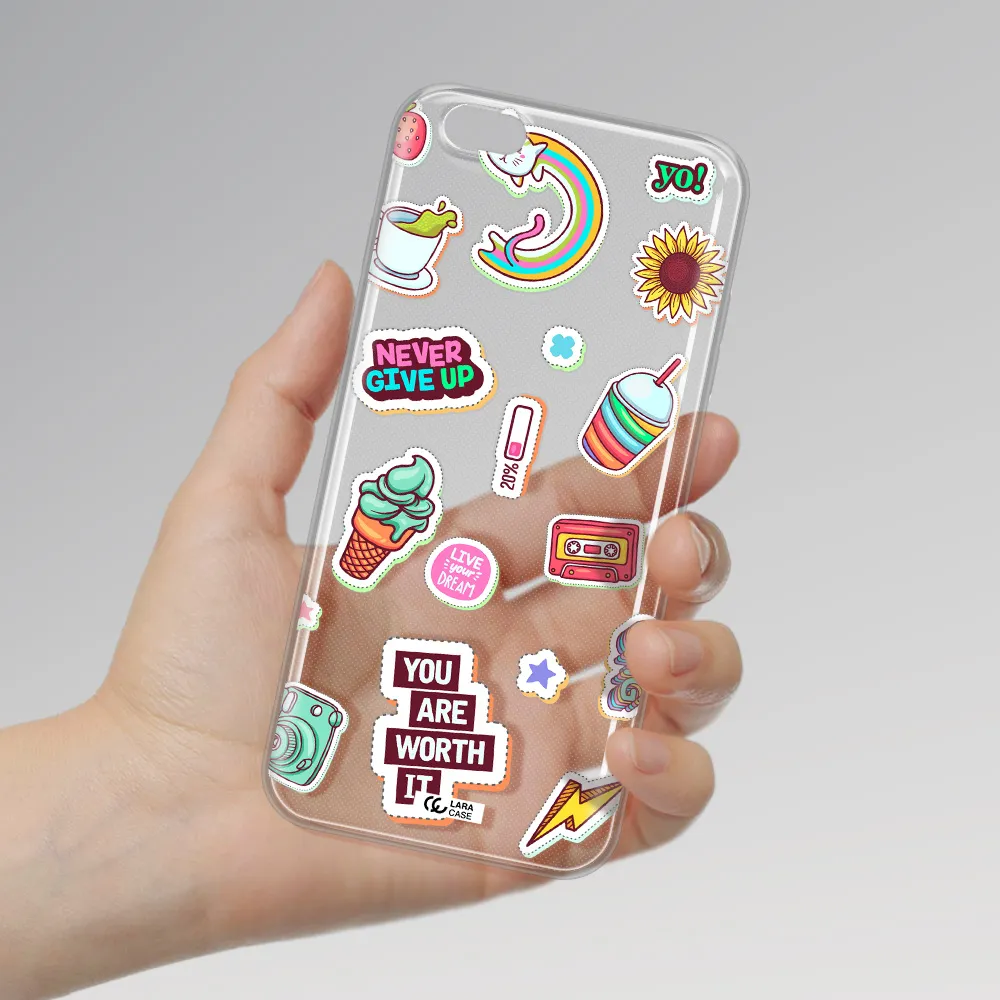 Summer Stickers Apple iPhone 6 s plus Clear TPU Case