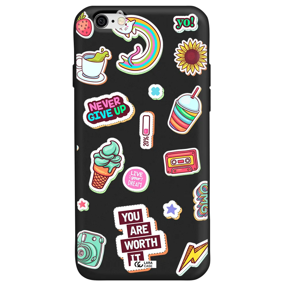 Summer Stickers Apple iPhone 6 Silicone black Case