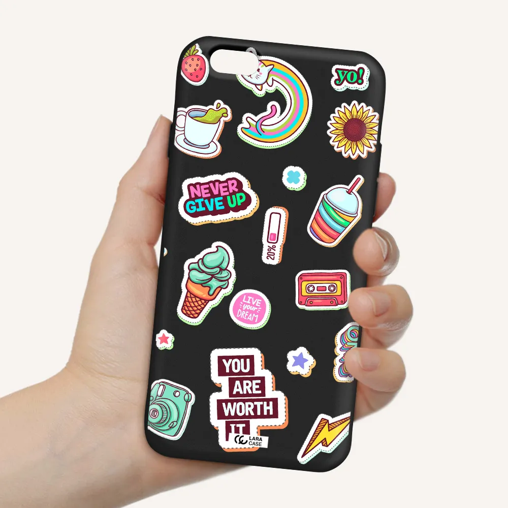 Summer Stickers Apple iPhone 6 Silicone black Case