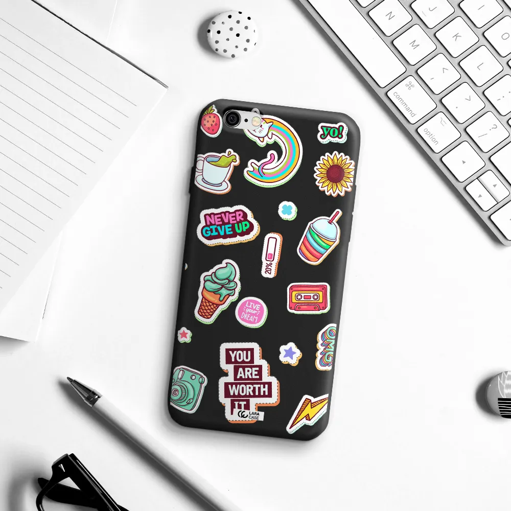 Summer Stickers Apple iPhone 6 Silicone black Case
