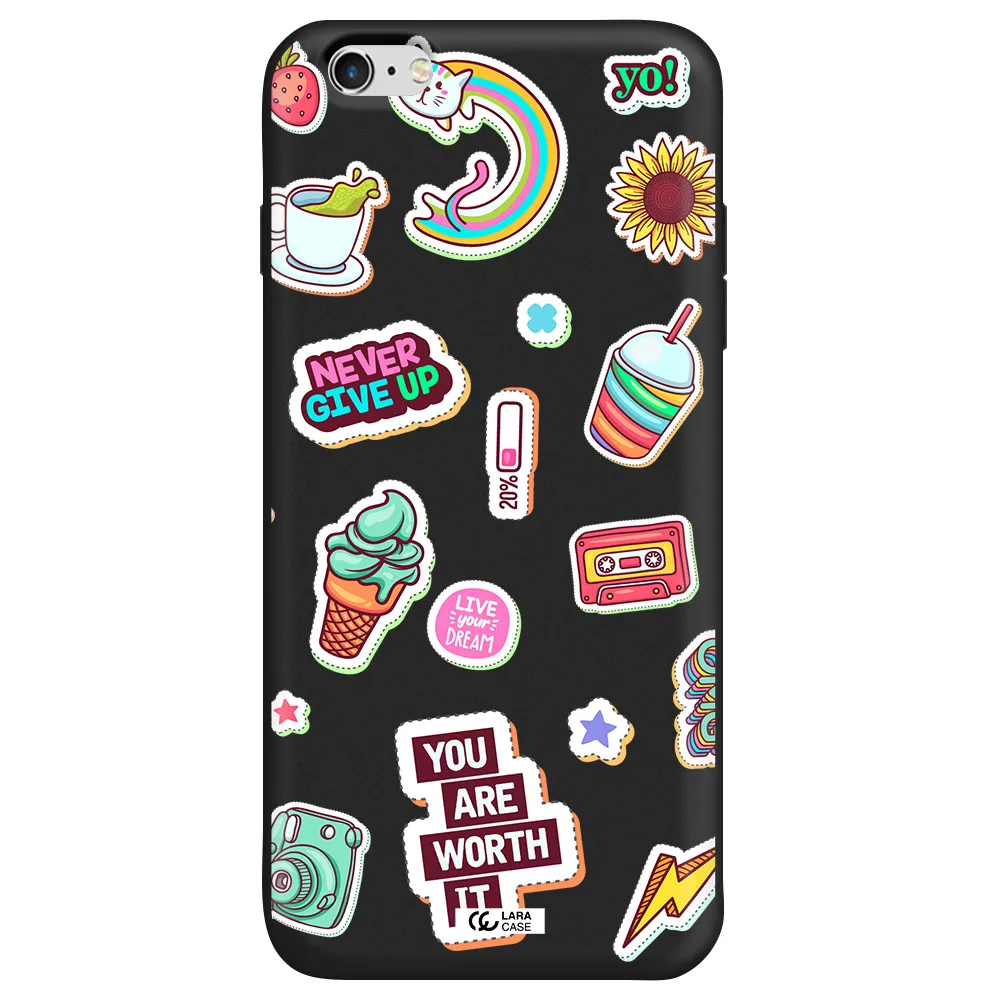Summer Stickers Apple iPhone 6S Silicone black Case