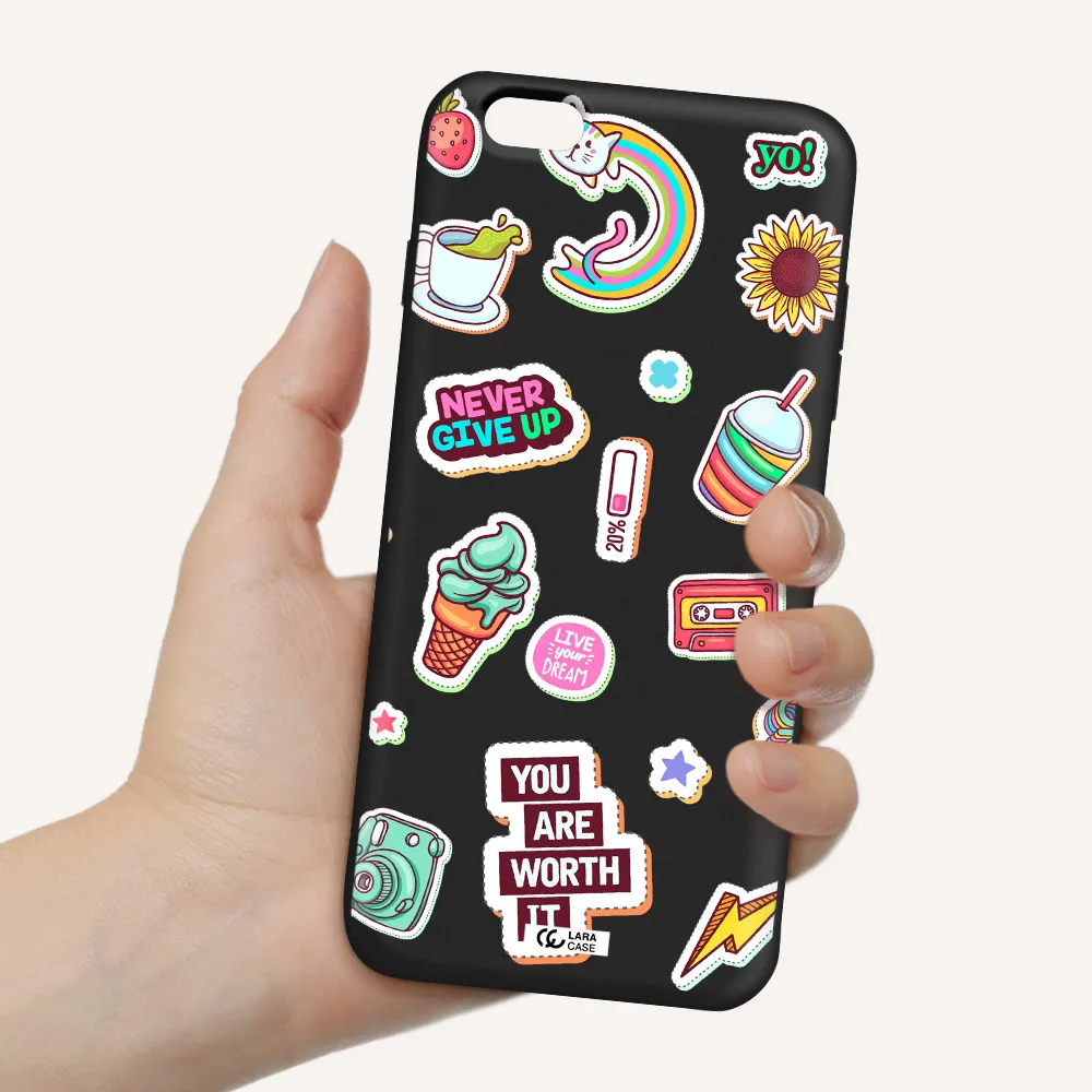Summer Stickers Apple iPhone 6S Silicone black Case