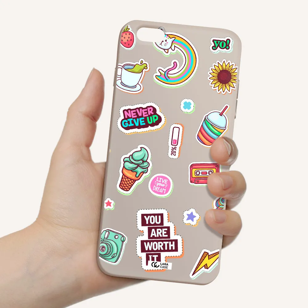 Summer Stickers Apple iPhone 6S Silicone Stone Case
