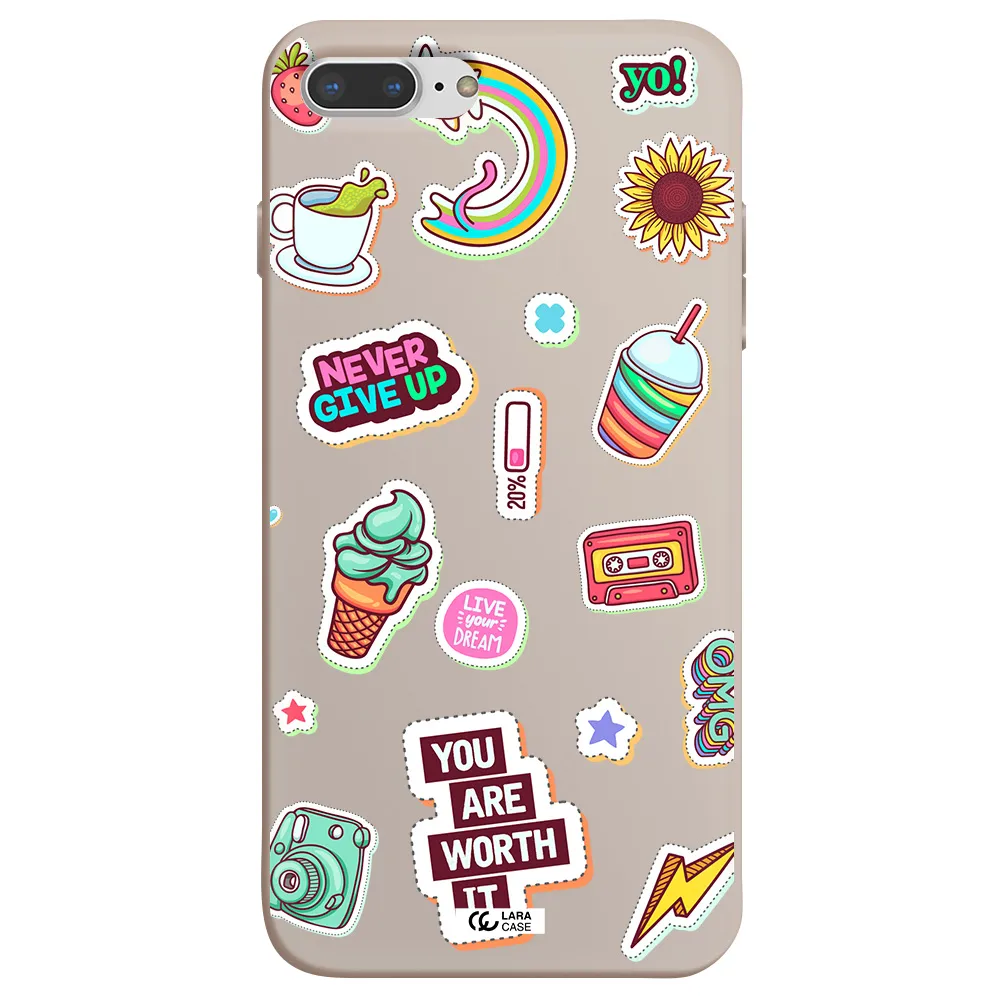 Summer Stickers Apple iPhone 7 plus Silicone Stone Case