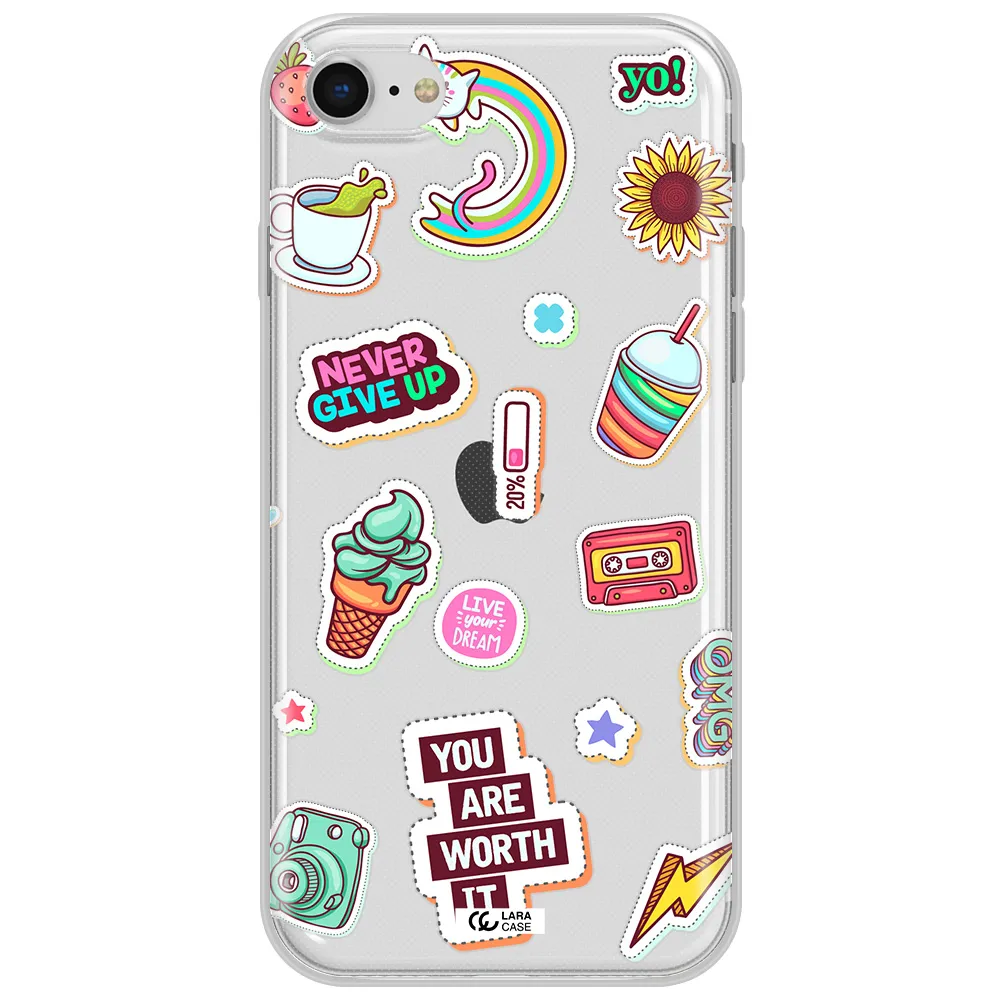 Summer Stickers Apple Iphone Se 2020 Clear Tpu Case
