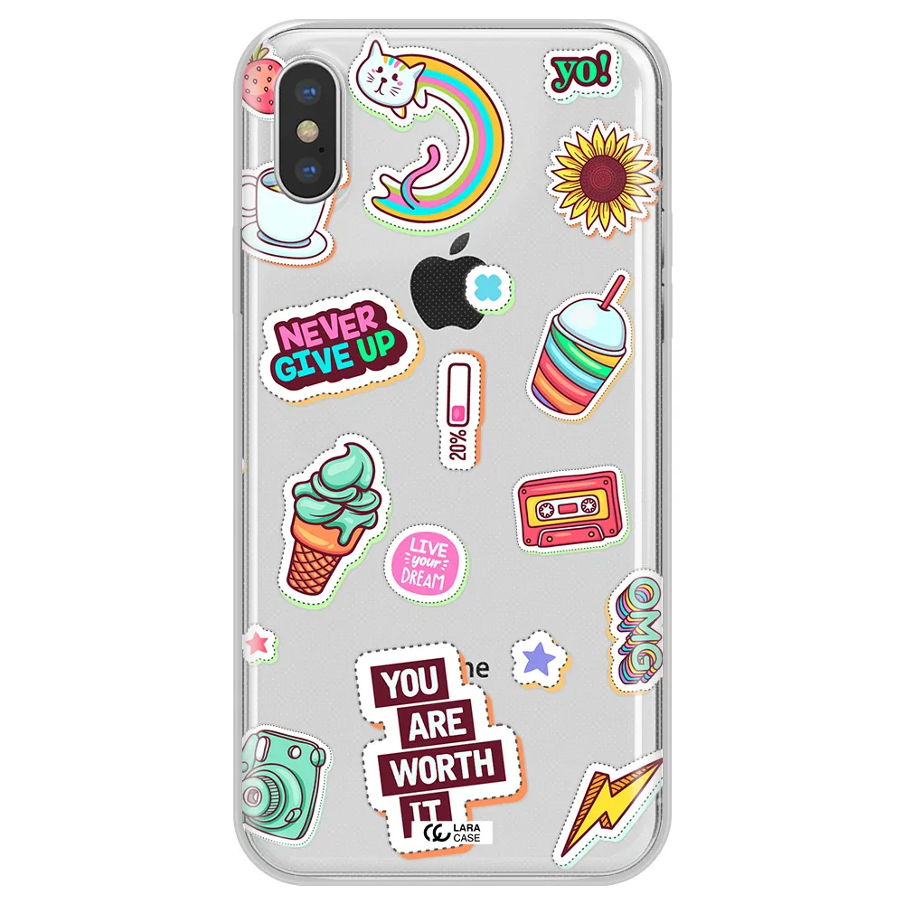 Summer Stickers Apple iPhone X Clear TPU Case