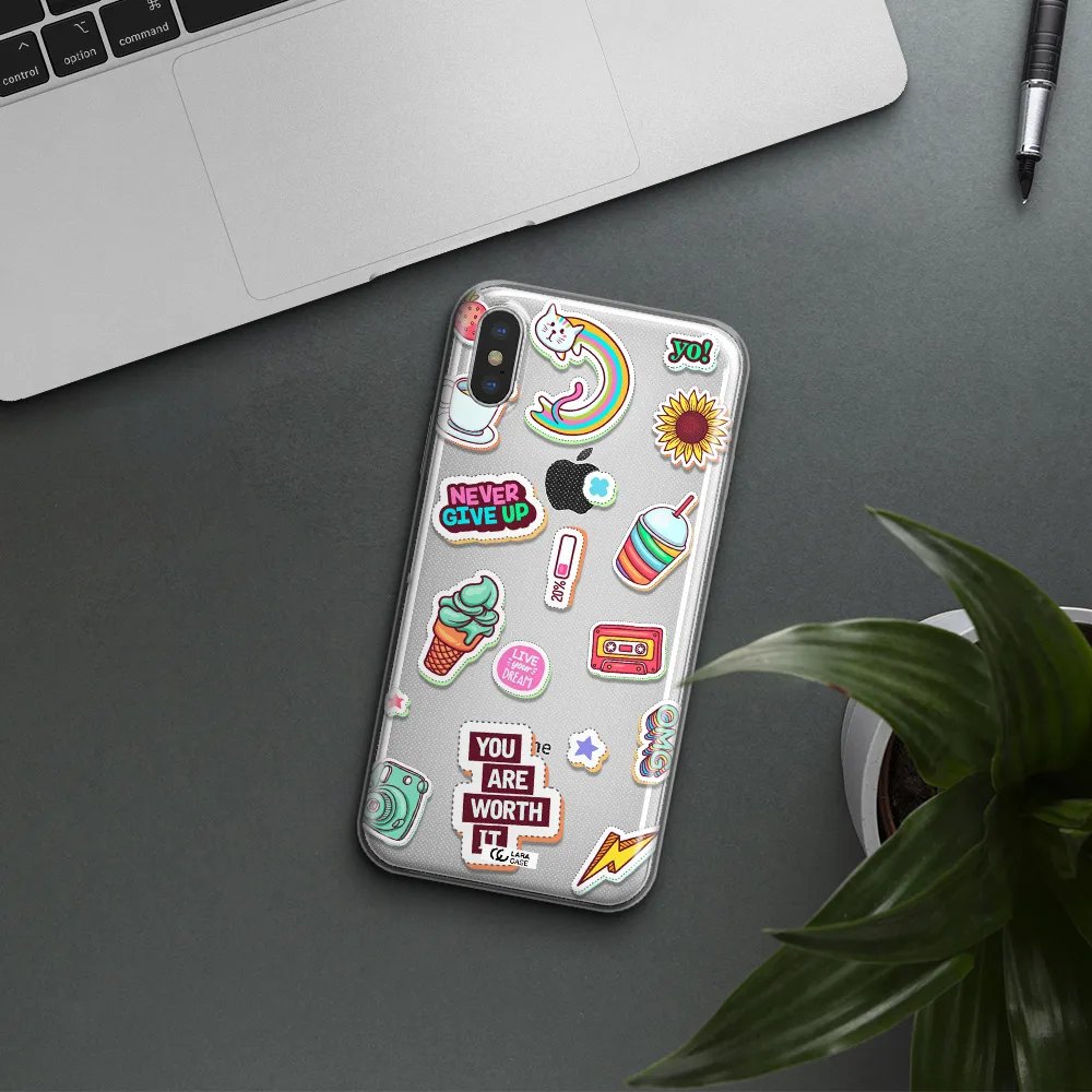 Summer Stickers Apple iPhone X Clear TPU Case