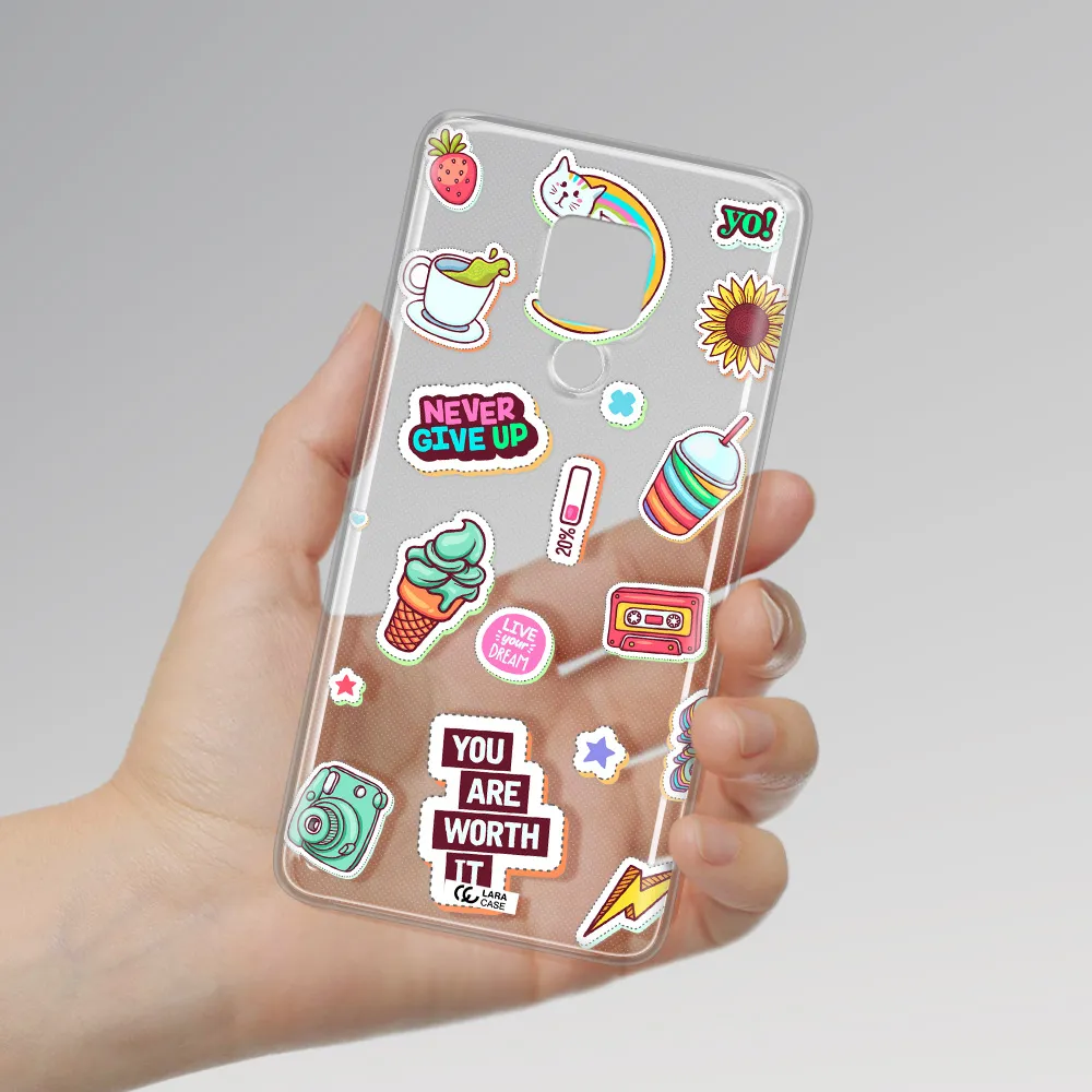 Summer Stickers Huawei Mate 20X Clear TPU Case