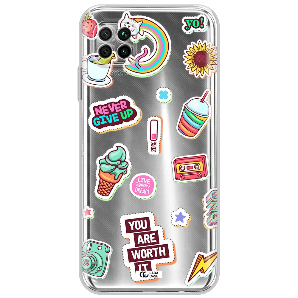 Summer Stickers Huawei Nova 7I Clear Tpu Case