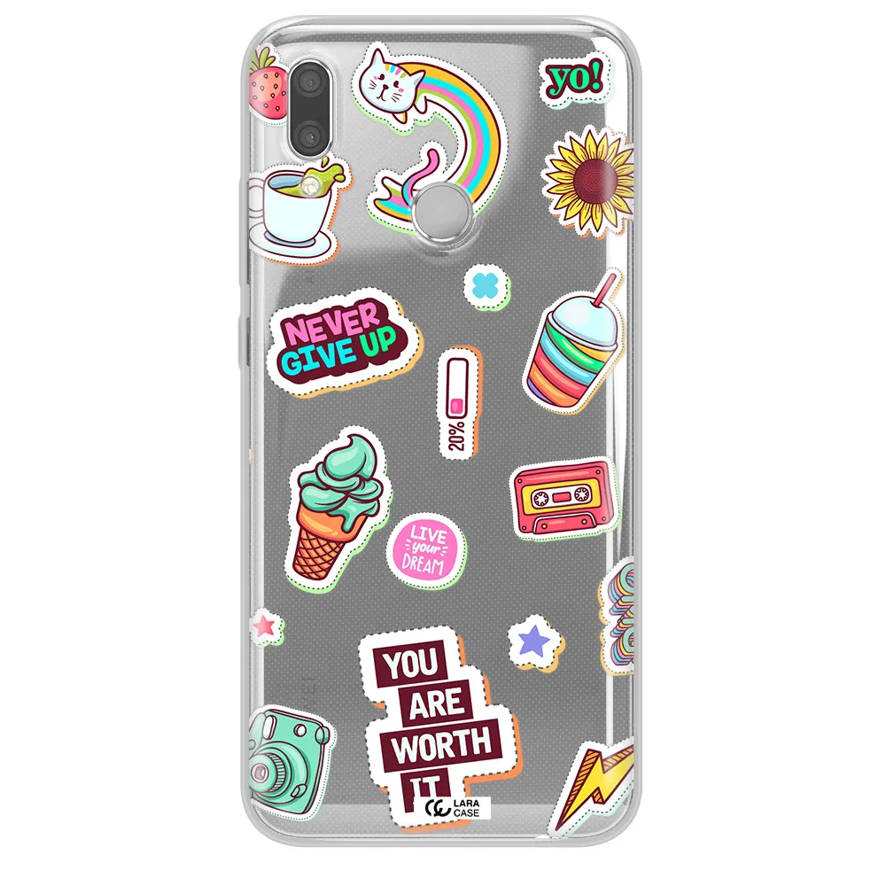 Summer Stickers Huawei P Smart 2019 Clear TPU Case