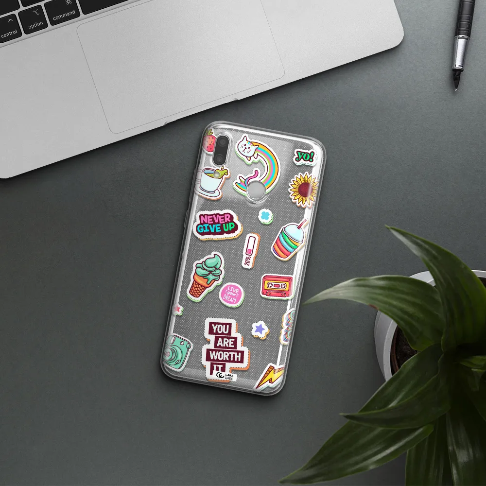 Summer Stickers Huawei P Smart 2019 Clear TPU Case
