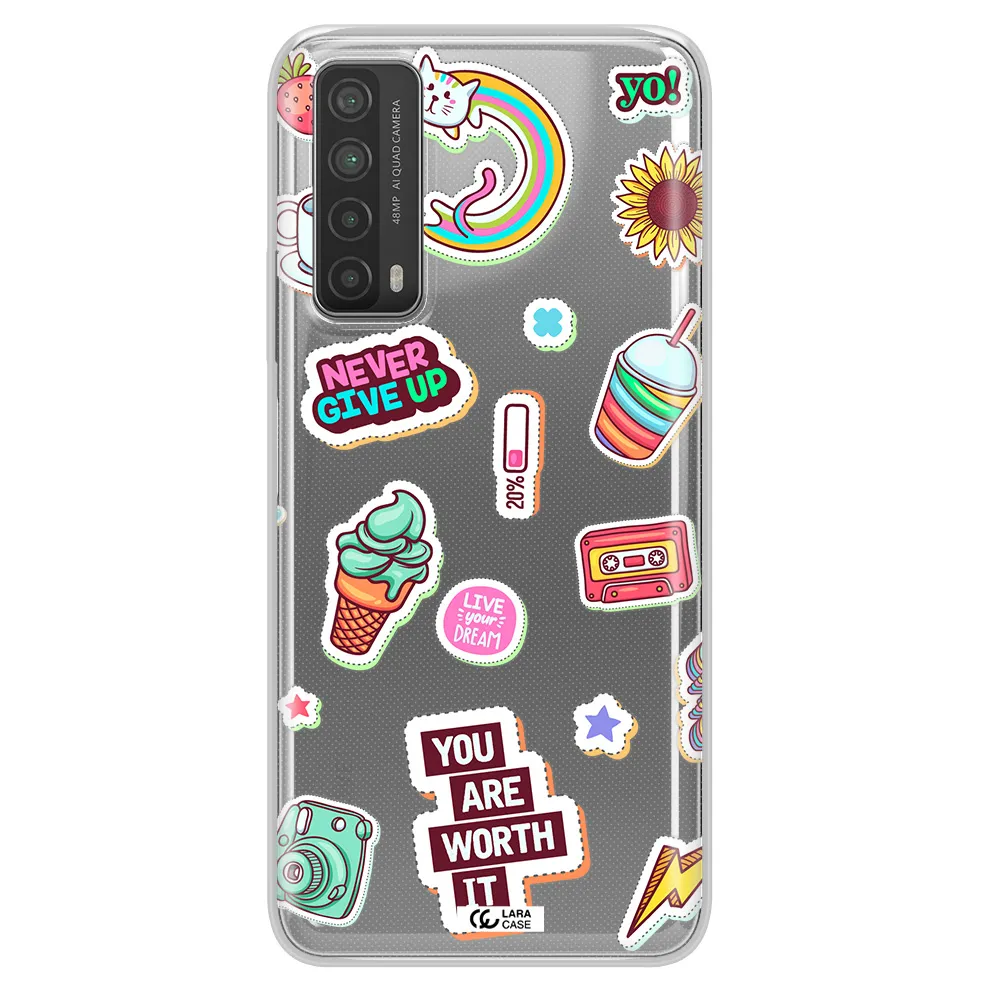 Summer Stickers Huawei P Smart 2021 Clear TPU Case